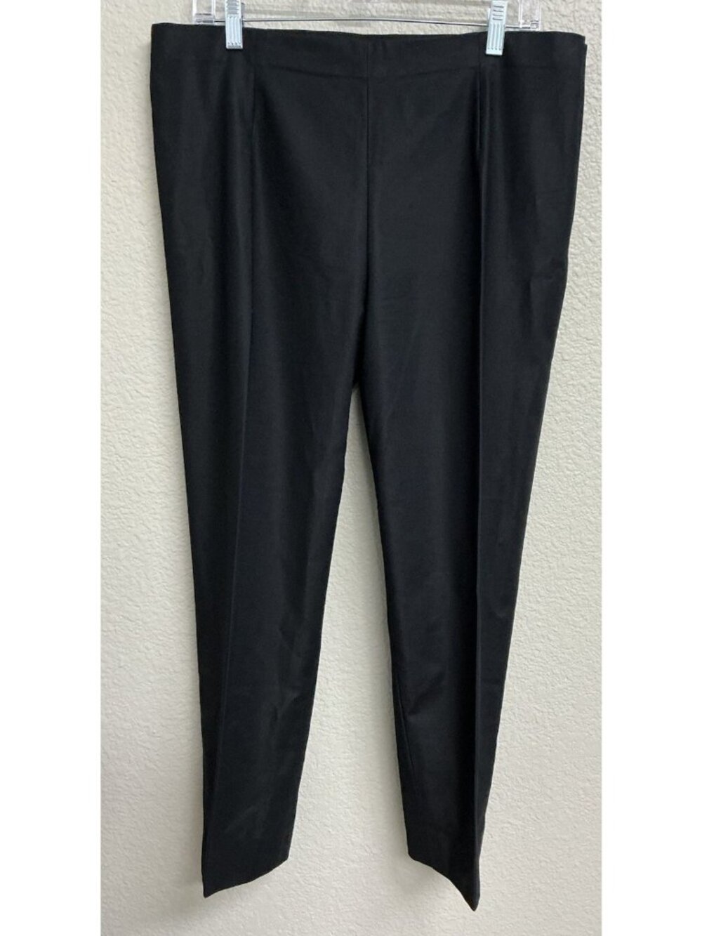 Nic + Zoe Womens Ankle Straight Leg Pants Black Side Zip Sz 16 Career High Rise